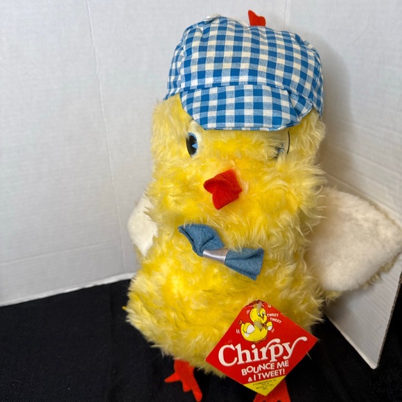 Commonwealth Toys Other - NWT Vintage Chirpy Commonwealth Toy Yellow Chick Plush 15”H READ